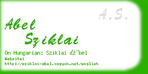 abel sziklai business card